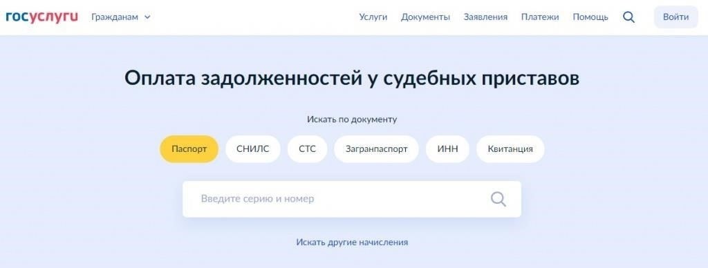 Доступ к официальному порталу для получения информации о долгах