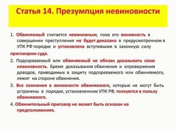 Презумпция невиновности в делах о защите: Разъяснения