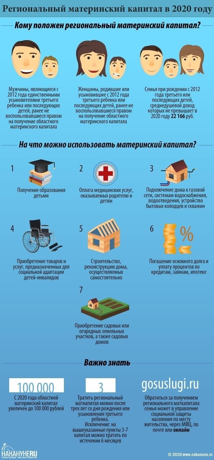 Возможные направления использования регионального материнского капитала для семей